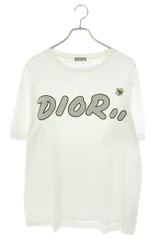 ディオール  923J611X1241 フロッキーロゴBEE刺繍Tシャツ メンズ L