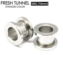 1個　00G (10mm) フレッシュトンネル　アイレット　ボディピアス 00ゲージ(10ミリ) サージカルステンレス　イヤーロブ　ホールトゥピアス　CBR キャプティブ　ビーズリング　ボールクロージャーリング　サーキュラーバーベル