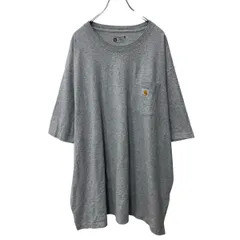 Carhartt 半袖 ポケットTシャツ 3XL グレー カーハート ビッグサイズ ロゴ 古着卸 アメリカ仕入 a705-5003