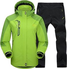アウトドア ジャケット 登山服 ハイキング レインウェア 多機能 登山用 レインコート( ライトグリーン,  XL)