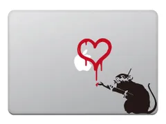 シール ラブ ステッカー ラット マックブック バンクシー 13インチ LOVE / RAT 11 Banksy Air/Pro ブラック MacBook M591-B カインドストア