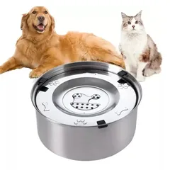 Cmswiftify 犬 みずのみ器 犬 水飲み器 ペット給水器 犬みずのみ機 大容量1L 犬 みずのみ皿 水飲み 犬 大型犬 水飲み器 犬 給水器 こぼれ 溢れ 飛沫 カビ防止 304 ステンレス製 洗いやすい 清潔 ペット 猫 犬 ドッグフードウォータ 1
