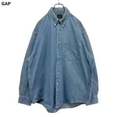 90s カナダ製 OLD GAP DENIM オールド ギャップデニム デニムシャツ 長袖 ボタンダウンシャツ BDシャツ ヴィンテージ 古着