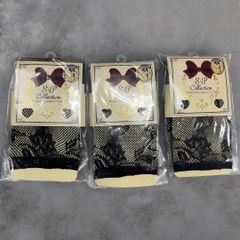レギンス　7-9分丈　ブラック　レース　メッシュ　ストレッチレギンス　網タイツ　網レギンス　M-L