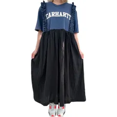 Carhartt カーハート 古着Tシャツ 再構築リメイク ロングワンピース フリルワンピース