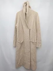 ■ MERCURYDUO マーキュリーデュオ 長袖 ニット ロング コート サイズF ベージュ レディース P  【1408200007987】