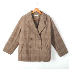 ウィゴー ピーコート チェック柄 アウター M相当 レディース Fサイズ ブラウン系 WEGO 【中古】のサムネイル
