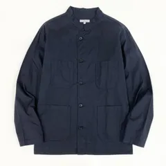 82f24 ENGINEERED GARMENTS エンジニアドガーメンツ 長袖シャツ ノーカラーシャツ コットンシャツ デイトンシャツ USA製 メンズ 男性用 S ダークネイビー 綿100％