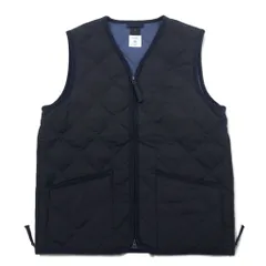 TAION サイドジップ キルティング ダウンベスト XL ブラック ミリタリー Vネック スリット ダブルジップ JOURNAL STANDARD relume 別注 22-011-464-0110-3-0