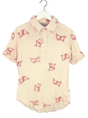 ヴィヴィアンウエストウッドマン Vivienne Westwood MAN オーブ プリント 半袖 ポロシャツ 44 ライトピンク系 メッシュ トップスのサムネイル