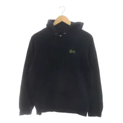 ステューシー STUSSY プルオーバーパーカー スウェット ロゴプリント 裏起毛 長袖 M 黒 ブラック /HS ■OSのサムネイル