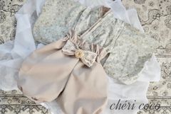 ベビー袴　ハンドメイド　70-80size くすみgreen 小花柄