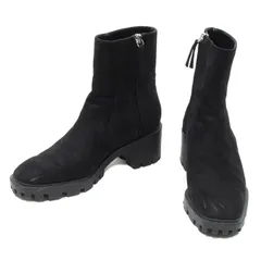 【最大30％OFF】ザラ ZARA ブーツ ショートブーツ ♯38 トラックソール ブラック シルバー レディース 中古