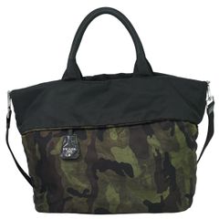 本物 プラダ PRADA テスート 迷彩柄 リバーシブル 2WAY ショルダーバッグ ハンドバッグ ナイロン ブラック グリーン ブラウン BR4521 バッグ 中古 【フォロー割】