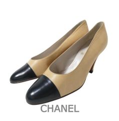 未使用◎Vintage CHANEL シャネル バイカラー レースアップシューズ