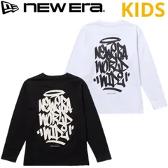 新品 NEWERA ニューエラ 正規品 ユース キッズ 長袖 Tシャツ 長袖Tシャツ ティーシャツ バックプリント グラフィティ タギング コットン 綿 子供用 ユニセックス 男の子 女の子 白 ホワイト 黒 ブラック 14693876 14693877
