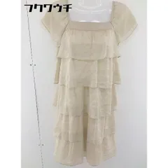 ◇ UNTITLED アンタイトル ティアード フレンチスリーブ ミニ ワンピース サイズ2 ベージュ レディース  【中古】 【1109090018915】