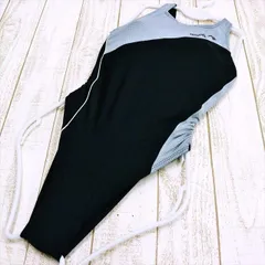 SE2-X82☆arenaアリーナ競泳水着 L 黒 グレー スタイリッシュ モノトーン クール オープンバック メッシュ レディース 練習用水着 フィットネスジムプール ワンピース■