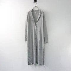 エポカ EPOCA リブニット ワンピース 40/ライトグレー トップス ベルト 前開き 長袖【2400014467710】