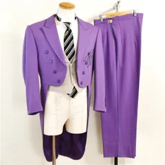 カラー モーニング 8つボタン シングル 6点セット M A6 新郎 パープル 紫 結婚 ウエディング ブライダル パーティー 貸衣装 1252  5XC104 【送料無料】【中古】【メンズフォーマル】202503