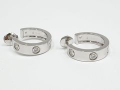 Cartier カルティエ  ラブピアス ピアス フルダイヤ 6Pダイヤフープピアス 750 K18 ホワイトゴールド ポリッシュ済み 修理証明書 超美品