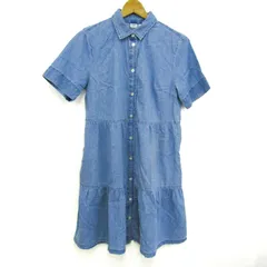 ギャップ シャツワンピース トップス 半袖 デニム レディース XSサイズ ライトブルー GAP 【中古】