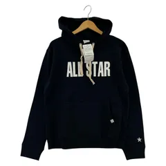 美品 CONVERSE コンバース タグ付き プリント プルオーバーパーカー sizeM/ブラック
