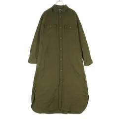 美品 FORK&SPOON フォークアンドスプーン 長袖 シャツワンピース グリーン レディース 古着