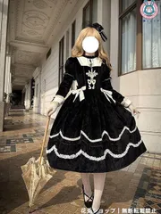 25年新品 2024秋冬新作 黒色 ゴシック風 ヴィンテージ シルクベルベット ロングスリーブ ワンピース ドレス 高級感 レース付き 女性用 エレガント パーティー コスプレ lolita ロリータスタイル