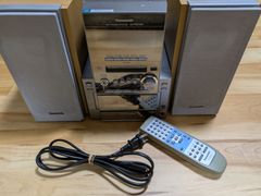整備済　Panasonic MD/CD/カセットステレオシステム SA-PM57MD　CDチェンジャー5枚格納
