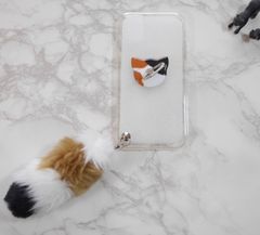 三毛猫のリング付きスマホケース　シンプル　かわいい　iPhoneケース