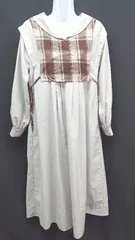 ◇ idem　イデム チェック柄 ガーリー シンプル 長袖 ロング ワンピース サイズＦ ベージュ系 レディース E 【1305180007115】のサムネイル