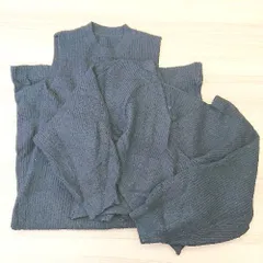 ■ emi＋ エミプラス ニット素材 巻きつけ風 ワンピース ニット セーター サイズ表記なし ブラック レディース E  【1405140031324】