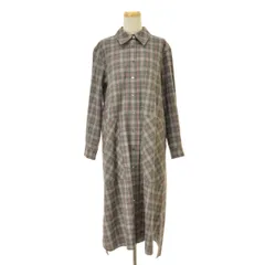 【Aquascutum】5020416210 チェックシャツ ロング長袖ワンピース