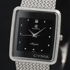 QZ 良品 シーマ 16-321 6311984 黒文字盤 スクエア レディース腕時計  