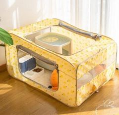 ペットサークル 折りたたみ 小動物 ペット ケージ メッシュ 長方形 屋根付き 防水 通気性 室内 猫の分娩室 小型犬 中型犬 動物フレンドルー