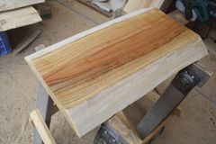 アウトレット ケヤキ(欅)の一枚板 長さ約69cm 幅約38～43cm 厚さ約6cm DIY用 Z671