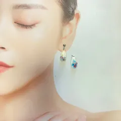 人気　琉球ガラス☀️dropあめ〜ピアスorイヤリング　レジン　しずく　No.134