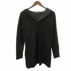 コムサデモードメン COMME CA DU MODE MEN 美品 ニット フーデッド ジャケット カーディガン マルイ系 黒 ブラック M 07-39KZ18 0228のサムネイル