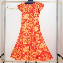 【フラダンス衣装】レッド ワンピース ドレス 赤 白 オレンジ 花柄 鮮やか 華やか 明るい ホワイト 軽い ハワイアン かわいい