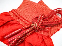 【着物】和装小物 帯揚げ帯締めセット 帯揚 帯締 振袖用 総絞り 丸組 金糸 24w-10364