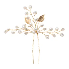 【A：ゴールド×ワンサイズ】[Cream dot. クリームドット公式] ヘアアクセサリー レディース ヘアコーム ヘアピン 小枝 ヘッドアクセサリー まとめ髪 髪飾り 花飾り 結婚式 二次会 パーティー ゲスト お呼ばれ パール ビーズ 大人  