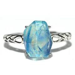  〔R417〕アクアマリン aquamarine  SV925 リング 指輪 サイズフリー【ランダム発送】