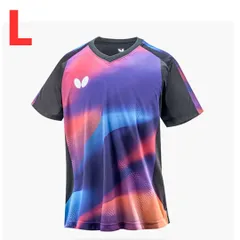 【新品・４０%割引】卓球 ゲームシャツ ユニフォーム グレスリー・シャツ L バタフライ Butterfly ローズバイオレット パープル 紫 46310 ユニホーム 261