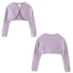 ボレロ 子供 キッズ 子ども フォーマル 入学式 入園式発表会 結婚式 ニット 女の子 カーディガン 黒 白 ピンク 紫 かわいい 子供ドレス ドレスボレロ シンプル おしゃれ ピアノ アウター 綿 誕生日 クリスマス プレゼントHZQ2063