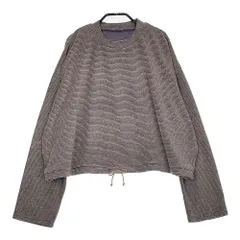 ROKU 6 BEAUTY&YOUTH パイル ボーダードローストリングトップス カットソー ネイビー レディース ロクビューティアンドユース【中古】5-0511M♪