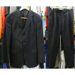 バーバリー ブラックレーベル スーツ L メンズ ストライプ 黒 BURBERRY BLACK LABEL