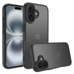 【新着商品】iphone 16 ケース iphone ケース iphone16 ケース スマホカバー 耐衝撃 指紋防止 滑り止め マット半透明 黄ばみなし レンズ保護 米軍MIL規格アイフォン 16 用カバー インチ PinLiSheng (ブラック iPh