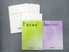 河合塾 漢文総合/漢文サブテキスト【テスト12回分付き】 通年セット 2022 計2冊 029S0D