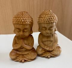 木彫り　仏様　仏事　祈り　合掌　座禅　手のひらサイズ　置物　供養　仏壇　納骨